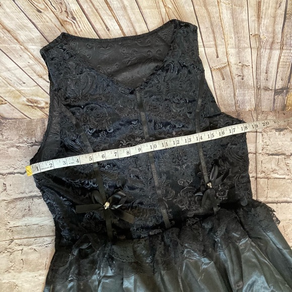 🎃NWT DOSE black sleeveless maxi  gothic 3 different fabrics dress XL - Picture 16 of 16